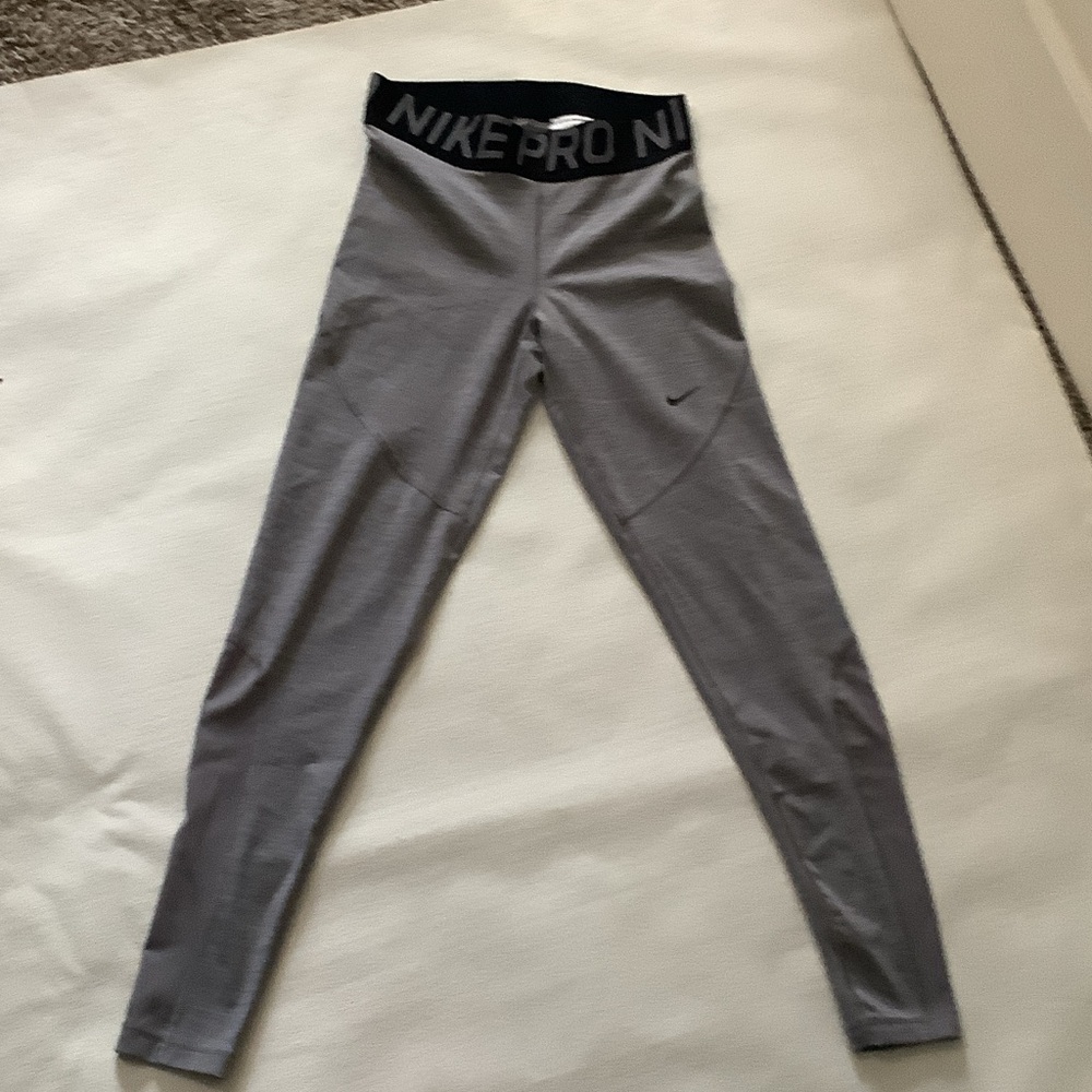 Nike Pro Youth Charcoal and Black Leggings